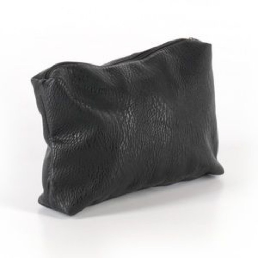 Free People Black Vegan Leather Zip Pouch